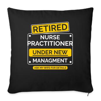 Retraite infirmière - Housse de coussin décorative 45 x 45 cm - noir - Devant