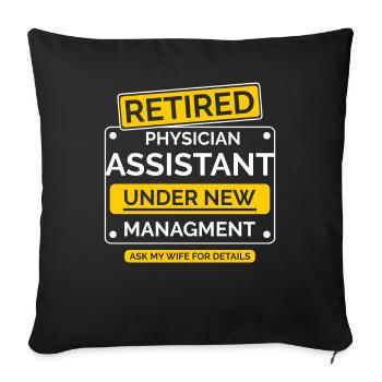 Retraite des adjoints au médecin - Housse de coussin décorative 45 x 45 cm - noir - Devant