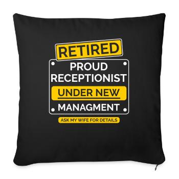 Receptionist Retirement - Sofa pillowcase 17,3'' x 17,3'' (45 x 45 cm) - black - Front