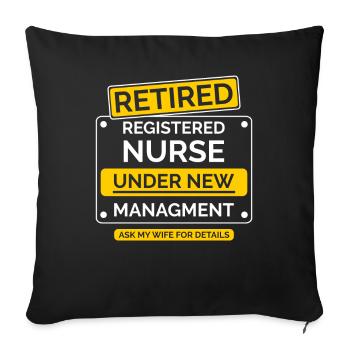Registered Nurse Retirement - Sofa pillowcase 17,3'' x 17,3'' (45 x 45 cm) - black - Front
