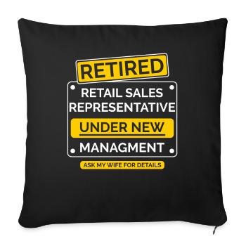 Retail Representative Retirement - Sofa pillowcase 17,3'' x 17,3'' (45 x 45 cm) - black - Front