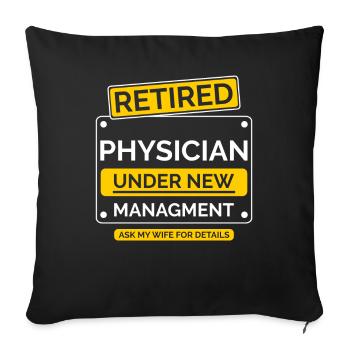 Récupération de médecins à la retraite - Housse de coussin décorative 45 x 45 cm - noir - Devant