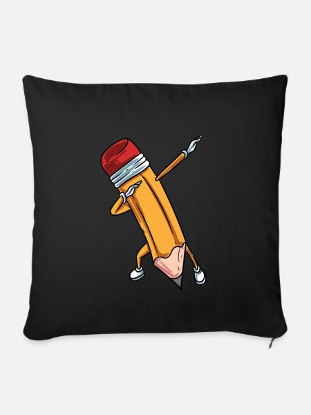 Bleistift Stift Schule - Sofakissenbezug 45 x 45 cm - Schwarz