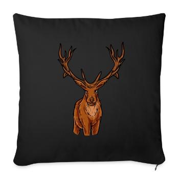Antlers Deer Forest animal - Sofa pillowcase 17,3'' x 17,3'' (45 x 45 cm) - black - Front