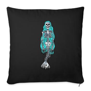 Mermaid skeleton - Sofa pillowcase 17,3'' x 17,3'' (45 x 45 cm) - black - Front