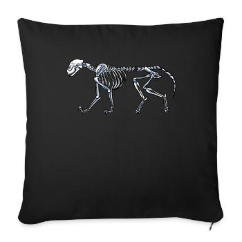Skeleton Cat - Sofa pillowcase 17,3'' x 17,3'' (45 x 45 cm) - black - Front