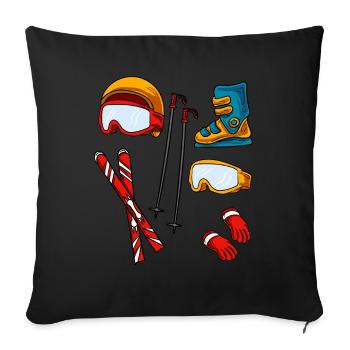 Ski Accessories - Sofa pillowcase 17,3'' x 17,3'' (45 x 45 cm) - black - Front