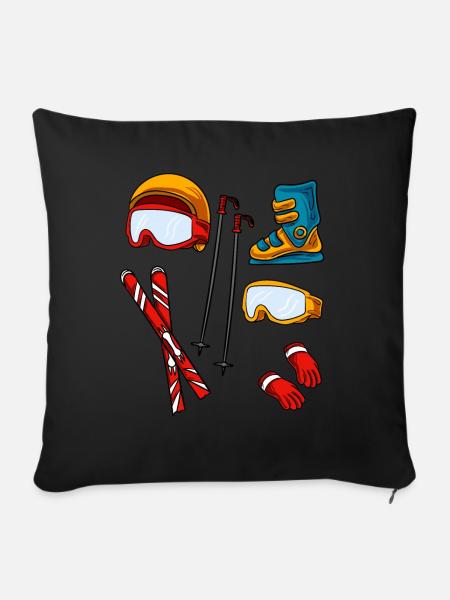Ski Zubehör - Sofakissenbezug 45 x 45 cm - Schwarz