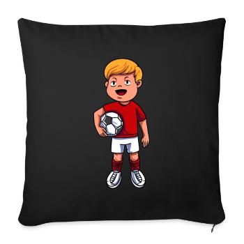 Footballer - Sofa pillowcase 17,3'' x 17,3'' (45 x 45 cm) - black - Front