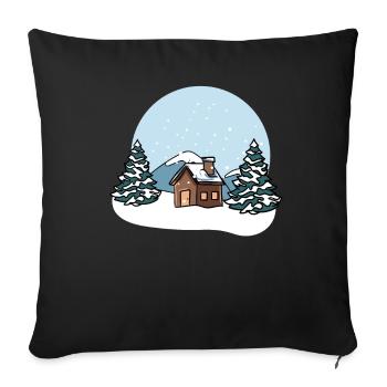 Winter - Sofa pillowcase 17,3'' x 17,3'' (45 x 45 cm) - black - Front