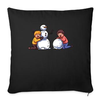 Snowman - Sofa pillowcase 17,3'' x 17,3'' (45 x 45 cm) - black - Front