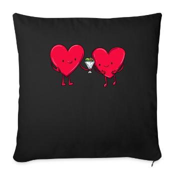 Valentinstag Herz - Sofakissenbezug 45 x 45 cm - Schwarz - Vorne