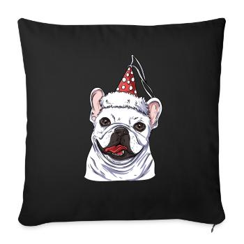 French Bulldog - Sofa pillowcase 17,3'' x 17,3'' (45 x 45 cm) - black - Front