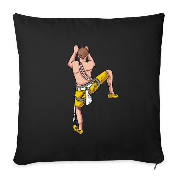 Mountaineer Climbing Climbing Wall - Sofa pillowcase 17,3'' x 17,3'' (45 x 45 cm) - black - Front