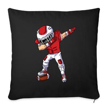 Football players - Sofa pillowcase 17,3'' x 17,3'' (45 x 45 cm) - black - Front
