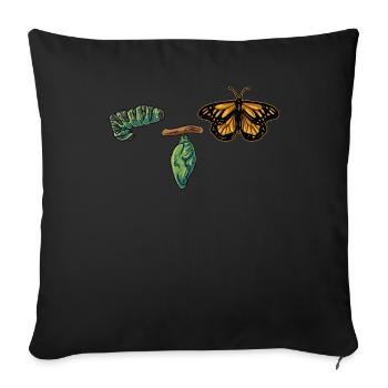 Evolution butterfly - Sofa pillowcase 17,3'' x 17,3'' (45 x 45 cm) - black - Front