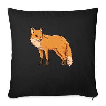Fox Cunning Wildlife - Sofa pillowcase 17,3'' x 17,3'' (45 x 45 cm) - black - Front