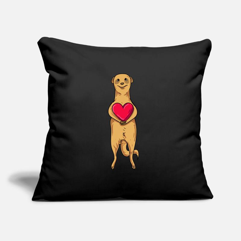 Suricate de la Saint-Valentin Housse de coussin décorative 45 x 45 cm