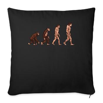 Human evolution - Sofa pillowcase 17,3'' x 17,3'' (45 x 45 cm) - black - Front