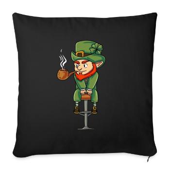 Irischer Kobold Ireland - Sofakissenbezug 45 x 45 cm - Schwarz - Vorne