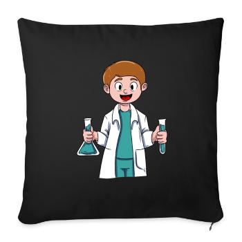 Little researcher - Sofa pillowcase 17,3'' x 17,3'' (45 x 45 cm) - black - Front