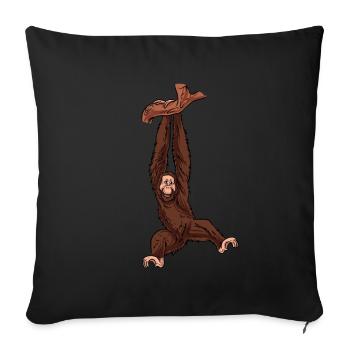 Orangutan - Sofa pillowcase 17,3'' x 17,3'' (45 x 45 cm) - black - Front