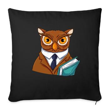 Hibou Oiseau Aigle Hibou - Housse de coussin décorative 45 x 45 cm - noir - Devant