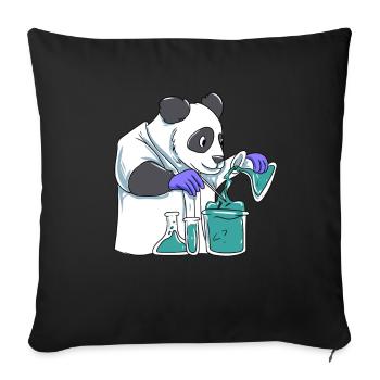 Panda Scientists - Sofa pillowcase 17,3'' x 17,3'' (45 x 45 cm) - black - Front