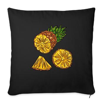 Pineapple fruit - Sofa pillowcase 17,3'' x 17,3'' (45 x 45 cm) - black - Front