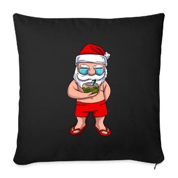 Beach Santa Claus Xmas - Sofa pillowcase 17,3'' x 17,3'' (45 x 45 cm) - black - Front