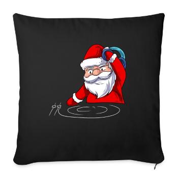 DJ Père Noël - Housse de coussin décorative 45 x 45 cm - noir - Devant