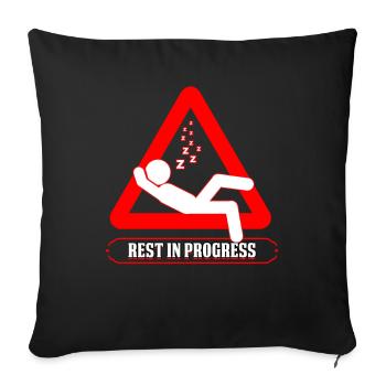 Sommeil Tête Humour Repos en cours Fun Naptime Cadeau - Housse de coussin décorative 45 x 45 cm - noir - Devant