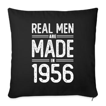 Anniversaire De vrais hommes sont nés en 1956 - Housse de coussin décorative 45 x 45 cm - noir - Devant