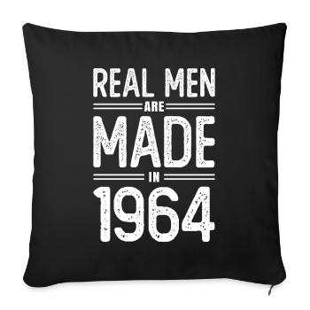 Anniversaire De vrais hommes sont nés en 1964 - Housse de coussin décorative 45 x 45 cm - noir - Devant