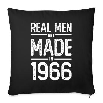Anniversaire De vrais hommes sont nés en 1966 - Housse de coussin décorative 45 x 45 cm - noir - Devant