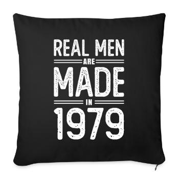 Anniversaire De vrais hommes sont nés en 1979 - Housse de coussin décorative 45 x 45 cm - noir - Devant