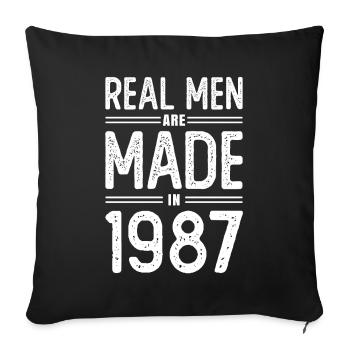 Anniversaire De vrais hommes sont nés en 1987 - Housse de coussin décorative 45 x 45 cm - noir - Devant