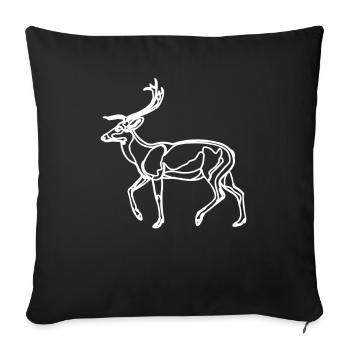 Zeichnung vom Hirsch - Sofakissenbezug 45 x 45 cm - Schwarz - Vorne