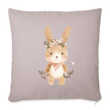 Lapin mignon - Housse de coussin décorative 45 x 45 cm - taupe clair - Devant