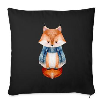 Watercolor Fox - Sofa pillowcase 17,3'' x 17,3'' (45 x 45 cm) - black - Front