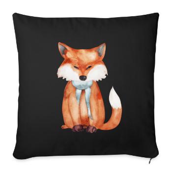 Renard mignon - Housse de coussin décorative 45 x 45 cm - noir - Devant