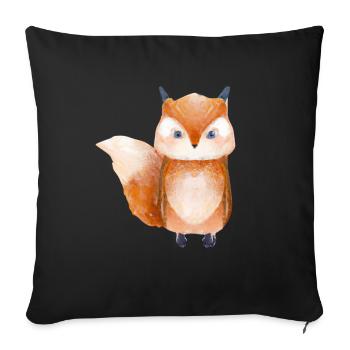 Fuchs Waldtier - Sofakissenbezug 45 x 45 cm - Schwarz - Vorne
