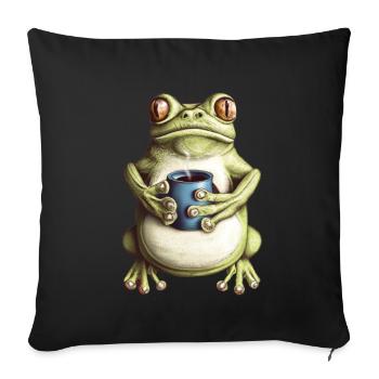Toad Frog Coffee - Sofa pillowcase 17,3'' x 17,3'' (45 x 45 cm) - black - Front