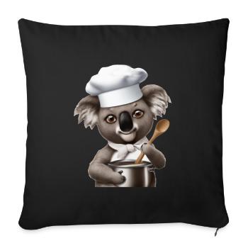Cuillère de cuisson Koala - Housse de coussin décorative 45 x 45 cm - noir - Devant