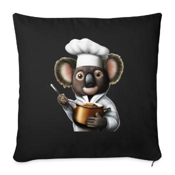 Chef Koala - Housse de coussin décorative 45 x 45 cm - noir - Devant
