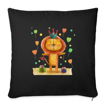 Birthday Day Leo - Sofa pillowcase 17,3'' x 17,3'' (45 x 45 cm) - black - Front