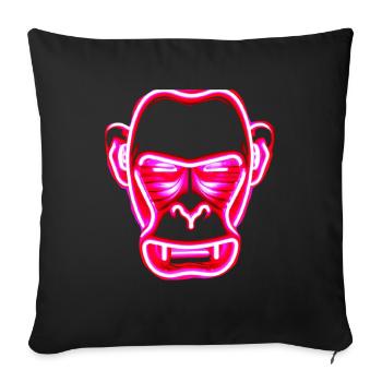 Monkey gambling - Sofa pillowcase 17,3'' x 17,3'' (45 x 45 cm) - black - Front