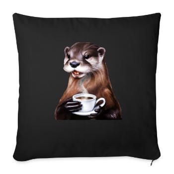 Otter Kaffee - Sofakissenbezug 45 x 45 cm - Schwarz - Vorne