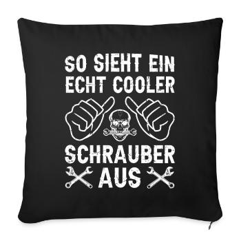 Cooler Schrauber Mechaniker Automechaniker Autos - Sofakissenbezug 45 x 45 cm - Schwarz - Vorne