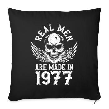 Anniversaire 1977 De vrais hommes sont nés en 1977 - Housse de coussin décorative 45 x 45 cm - noir - Devant